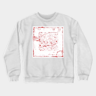 Red Unreadable letter. Crewneck Sweatshirt